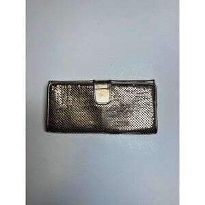 VINTAGE WHITING & DAVIS GOLD METAL MESH CLUTCH WALLET PURSE Hollywood Holidays